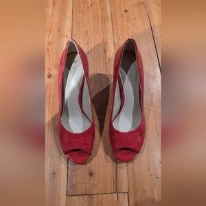 Naturalizer Red Peep Toe Heels